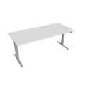 Pracovný stôl Motion, ZO, 2S, 180x70,5-120,5x80 cm, biela/sivá