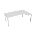 Pracovný stôl Uni, ergo, ľavý, 180x75,5x120 cm, biela/biela