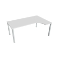 Pracovný stôl Uni, ergo, ľavý, 180x75,5x120 cm, biela/sivá