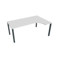 Pracovný stôl Uni, ergo, ľavý, 180x75,5x120 cm, biela/čierna