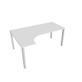 Pracovný stôl Uni, ergo, pravý, 180x75,5x120 cm, biela/sivá