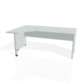 Pracovný stôl Gate, ergo, pravý, 180x75,5x120 cm, sivá/sivá