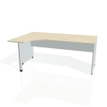Pracovný stôl Gate, ergo, pravý, 180x75,5x120 cm, agát/sivá