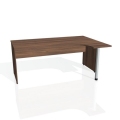 Pracovný stôl Gate, ergo, ľavý, 180x75,5x120 cm, orech/orech