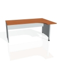 Pracovný stôl Gate, ergo, ľavý, 180x75,5x120 cm, čerešňa/sivá