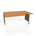 Pracovný stôl Gate, ergo, ľavý, 180x75,5x120 cm, jelša/jelša