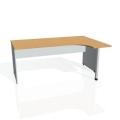 Pracovný stôl Gate, ergo, ľavý, 180x75,5x120 cm, buk/sivá