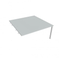 Pracovný stôl Uni k pozdĺ. reťazeniu, 160x75,5x160 cm, sivá/biela
