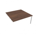 Pracovný stôl Uni k pozdĺ. reťazeniu, 160x75,5x160 cm, orech/biela