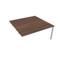 Pracovný stôl Uni k pozdĺ. reťazeniu, 160x75,5x160 cm, orech/sivá