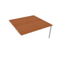 Pracovný stôl Uni k pozdĺ. reťazeniu, 160x75,5x160 cm, čerešňa/biela