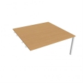 Pracovný stôl Uni k pozdĺ. reťazeniu, 160x75,5x160 cm, buk/biela