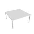 Pracovný stôl Uni, zdvojený, 160x75,5x160 cm, biela/biela