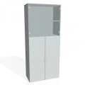 Policová skriňa Drive, 80x185x42 cm, sivá/sivá