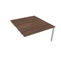 Pracovný stôl Uni k pozdĺ. reťazeniu, 140x75,5x160 cm, orech/sivá