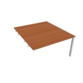 Pracovný stôl Uni k pozdĺ. reťazeniu, 140x75,5x160 cm, čerešňa/sivá