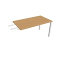 Pracovný stôl Uni, reťaziaci, 140x75,5x80 cm, buk/biela