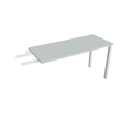 Pracovný stôl Uni, reťaziaci, 140x75,5x60 cm, sivá/biela