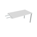 Pracovný stôl Uni, reťaziaci, 140x75,5x80 cm, biela/sivá