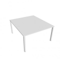 Pracovný stôl Uni, zdvojený, 140x75,5x160 cm, biela/biela