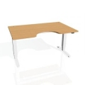 Pracovný stôl Motion Ergo, ZO, 3S, 160x61-128x90 cm, buk/biely