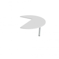 Doplnkový stôl Flex, pravý, 120x75,5x(60x80) cm, biela/kov