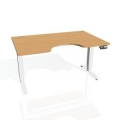 Pracovný stôl Motion Ergo, PO, 3S, 120x61-128x90 cm, buk/biely