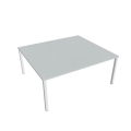 Pracovný stôl Uni, zdvojený, 180x75,5x160 cm, sivá/biela