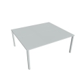 Pracovný stôl Uni, zdvojený, 180x75,5x160 cm, sivá/sivá