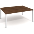 Pracovný stôl Uni, zdvojený, 180x75,5x160 cm, orech/biela