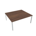 Pracovný stôl Uni, zdvojený, 180x75,5x160 cm, orech/sivá