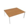 Pracovný stôl Uni, zdvojený, 180x75,5x160 cm, jelša/biela