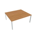 Pracovný stôl Uni, zdvojený, 180x75,5x160 cm, jelša/sivá