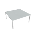 Pracovný stôl Uni, zdvojený, 160x75,5x160 cm, sivá/biela