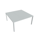 Pracovný stôl Uni, zdvojený, 160x75,5x160 cm, sivá/sivá