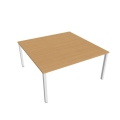 Pracovný stôl Uni, zdvojený, 160x75,5x160 cm, buk/biela