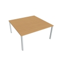 Pracovný stôl Uni, zdvojený, 160x75,5x160 cm, buk/sivá