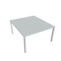 Pracovný stôl Uni, zdvojený, 140x75,5x160 cm, sivá/sivá