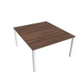 Pracovný stôl Uni, zdvojený, 140x75,5x160 cm, orech/biela