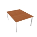 Pracovný stôl Uni, zdvojený, 140x75,5x160 cm, čerešňa/biela