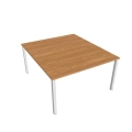 Pracovný stôl Uni, zdvojený, 140x75,5x160 cm, jelša/biela