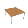 Pracovný stôl Uni, zdvojený, 140x75,5x160 cm, jelša/sivá