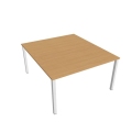 Pracovný stôl Uni, zdvojený, 140x75,5x160 cm, buk/biela