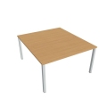 Pracovný stôl Uni, zdvojený, 140x75,5x160 cm, buk/sivá