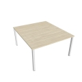 Pracovný stôl Uni, zdvojený, 140x75,5x160 cm, agát/biela