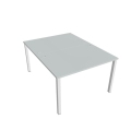 Pracovný stôl Uni, zdvojený, 120x75,5x160 cm, sivá/biela