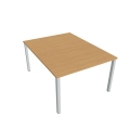 Pracovný stôl Uni, zdvojený, 120x75,5x160 cm, buk/biela