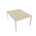 Pracovný stôl Uni, zdvojený, 120x75,5x160 cm, agát/biela