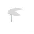 Doplnkový stôl Flex, ľavý, 100,0x75,5x(60x60) cm, biela/kov