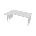 Pracovný stôl Gate, ergo, pravý, 180x75,5x120 cm, biela/sivá